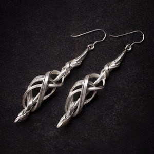 Silver ELVEN Earrings -  Art Nouveau earrings with beautiful curves and rich form. The perfect gift for Her!