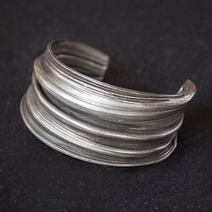 Celena Cuff - Silver Art Nouveau Cuff - Elven Jewelry Boho Bracelet Cuff - Unisex Silver Cuff