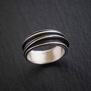 Silver Mens Ring - Vintage Ring, Wedding Band, Celtic Ring