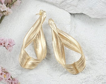 Gold Eden Earrings - Art Nouveau Bridal Earrings