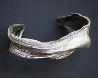 Silver Art Nouveau Cuff Bracelet – Handmade Elven Jewelry