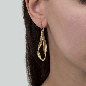 Traveler Gold earrings - Art nouveau Light Dangle Earrings
