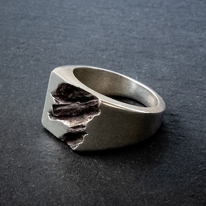 Rift Ring - mens silver ring, mens brutalist ring, biker ring, engagement mens ring, fathers gift, boyfriend gift