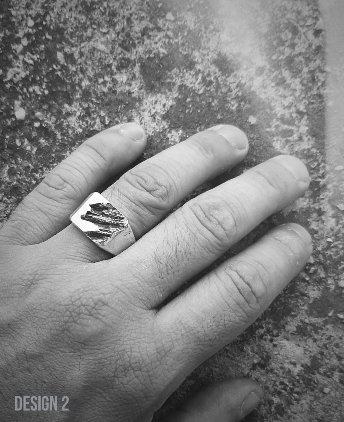 silver ring 【Rift ring】 Rift Ring - Mens Silver Ring, Mens Brutalist Ring, Biker
