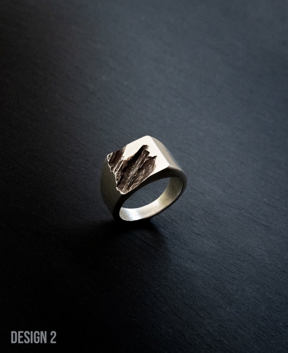 Rift Ring - Mens Silver Ring, Mens Brutalist Ring, Biker Ring