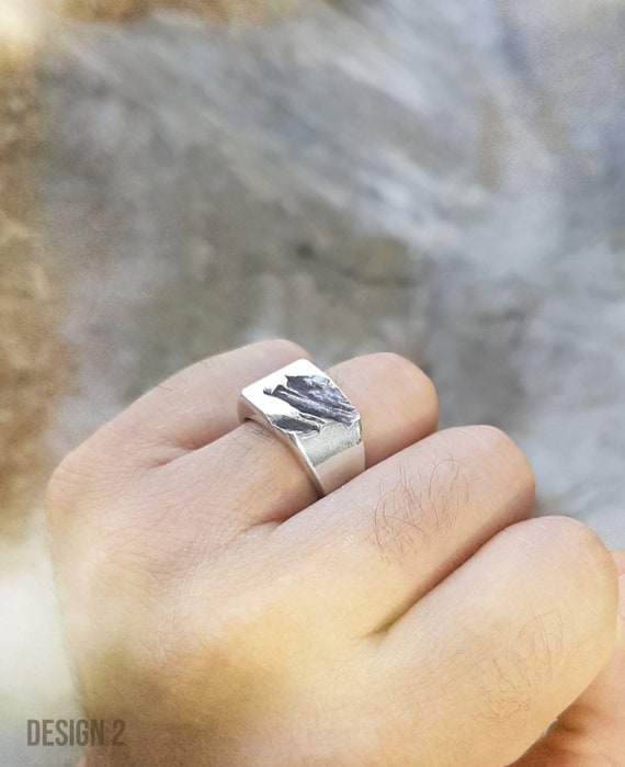 Mountain Band Ring for Men in Sterling Silver, Nature Wedding Ring to  Family, Engraved Engagement Ring, Unique Promise Ring, Birthday Gift - Etsy