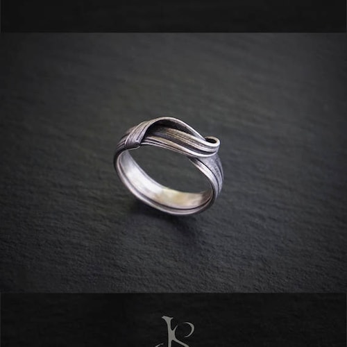 Bague Rowan en argent - Bague elfique Art nouveau faite main