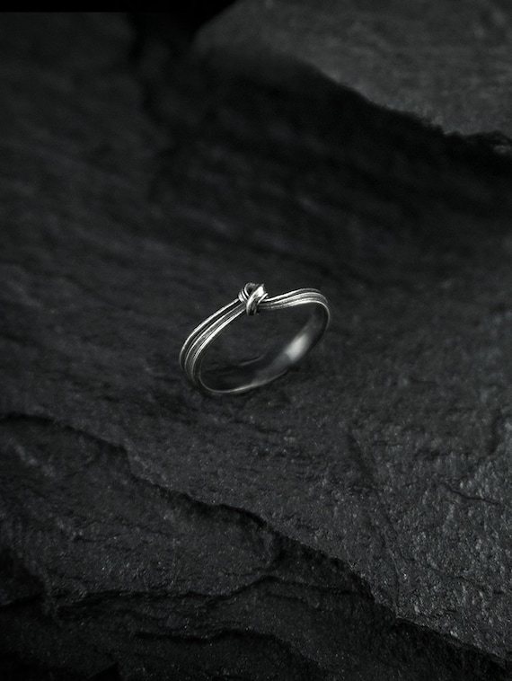 Tiny Knot Silver Ring - Elven Ring - Art nouveau ring - Nature Ring, Vintage Ring, Boho Ring, Celtic Ring