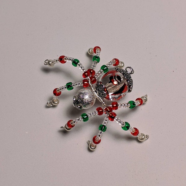 Silver Faced Christmas Spider | christmas gift | stocking stuffer | christmas tradition | bead spider | holiday spider | holiday gift