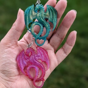 Resin drake nyckelring | drake nyckelring | västerländsk drake | wyvern | resin nyckelring | rolig nyckelring | mytisk nyckelring