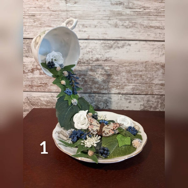 Levitating Floral Tea Cup | tea cups | saucer | magic trick | illusion | flowers and butterflies | floating cup | pour