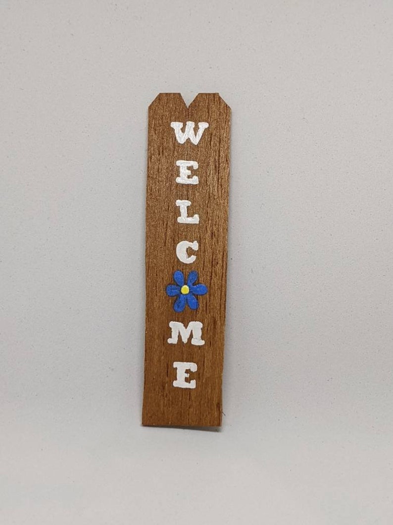 Miniature Welcome Sign Wooden Welcome Sign Fence Post Sign | Etsy