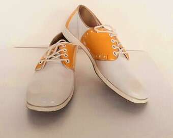 yellow saddle shoes