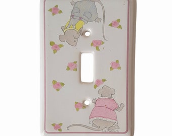 Vintage 1980s Liz Shepherd Decorative Light Switch Cover Mouse Design