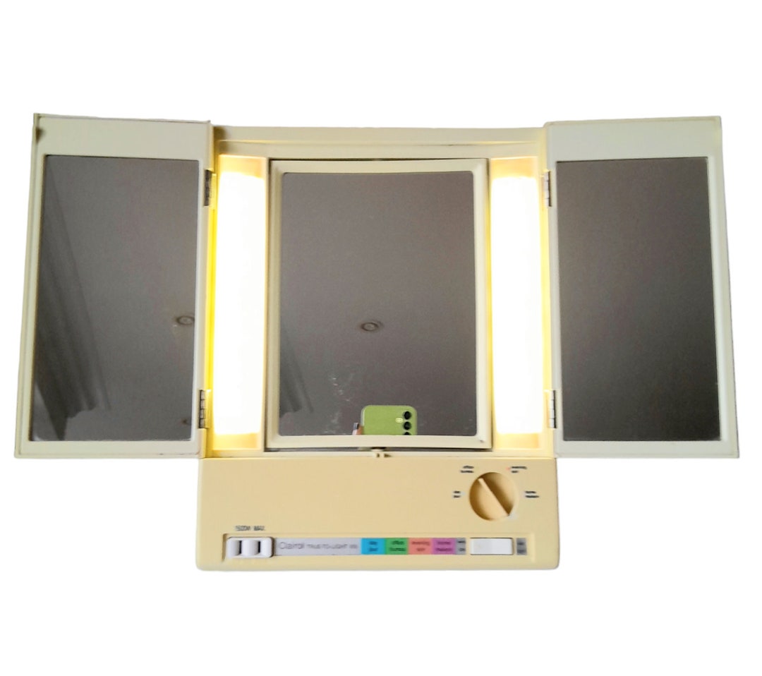 Vintage 80s Lady Clairol True to Light Light up Vanity Makeup Mirror
