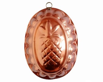 Vintage Copper Pineapple Jelly Mould Wall Decor