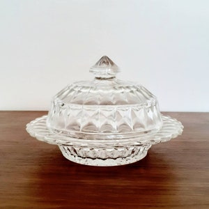 MCM Mid Century Vintage  Domed Glass Butter Dish