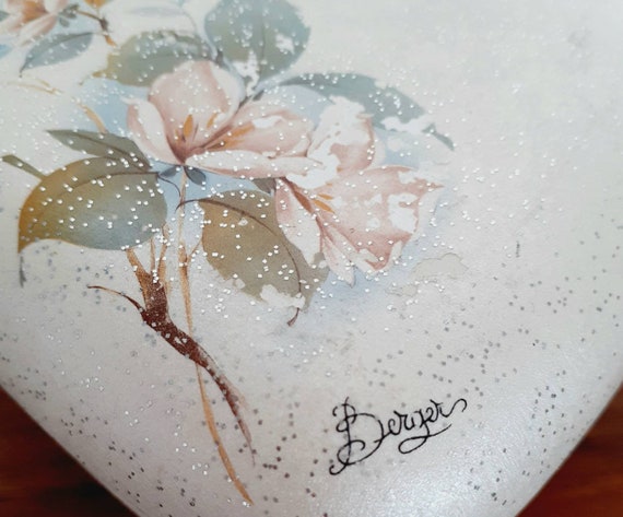 Vintage Berger Ceramic Heart Shaped Lidded Dish T… - image 5