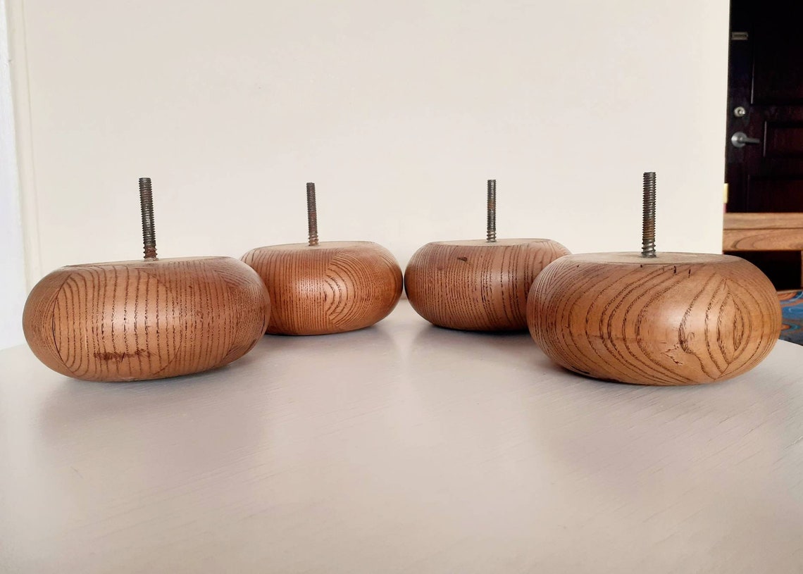 Refurbished Wood Bun Feet Sofa Furniture Legs Etsy