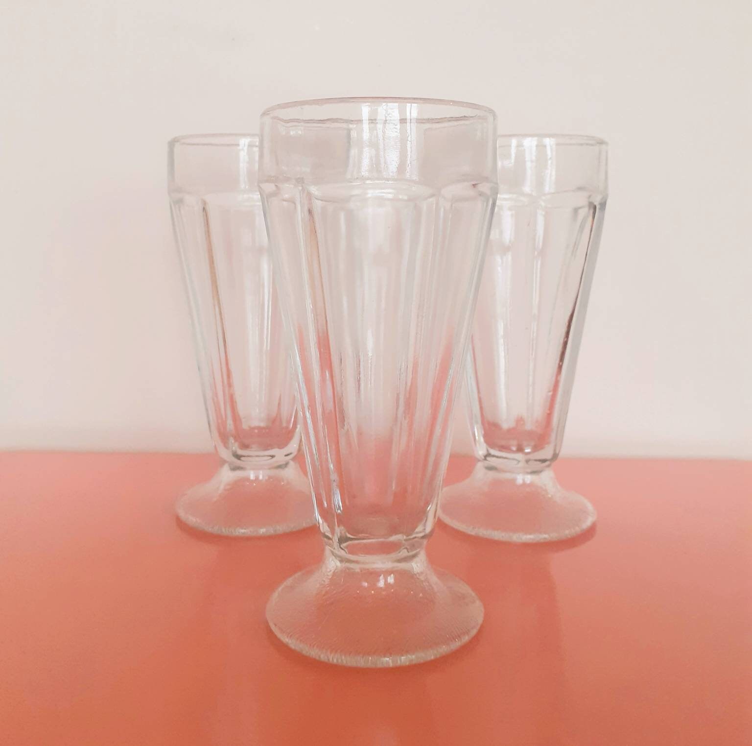 Vintage Malt Shop Soda Fountain Glasses Set of 3 Etsy