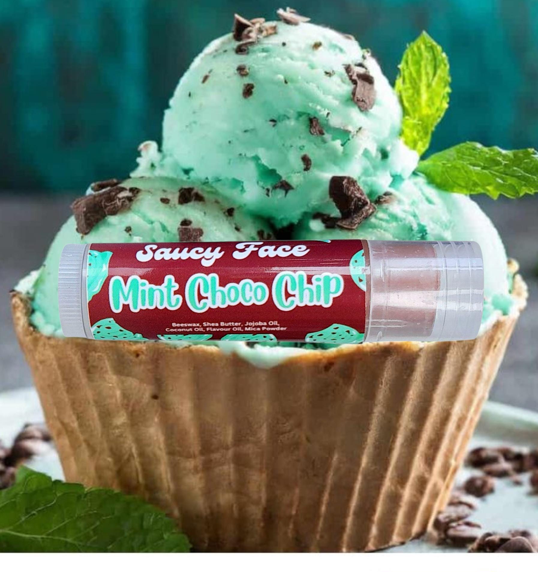 Saucy Face MINT CHOCO CHIP Lip Balm - Etsy Canada