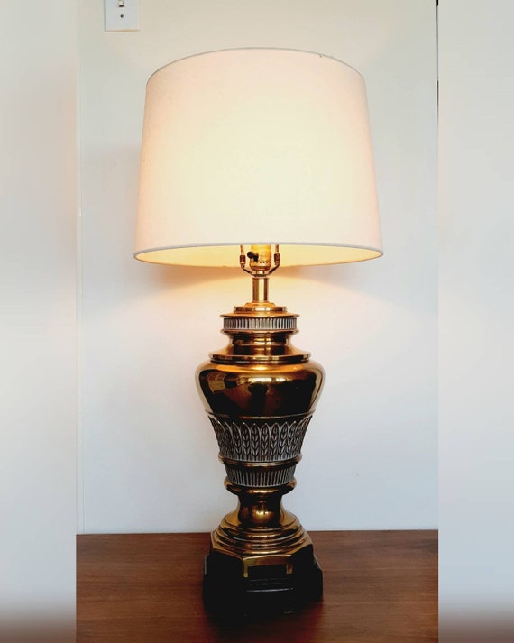 Vintage Solid Brass and Wood Frederick Cooper Table Lamp -  Canada