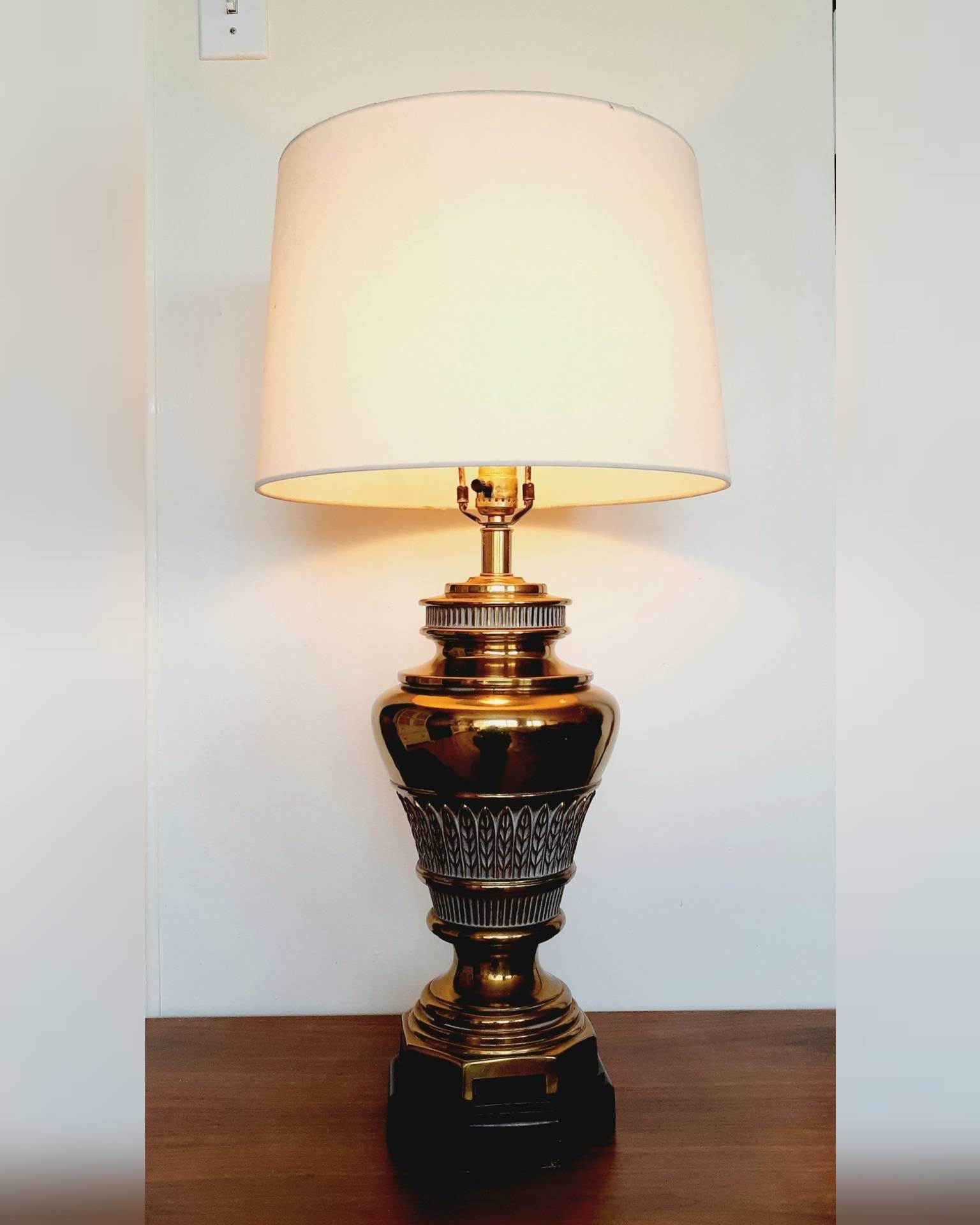 Vintage Solid Brass and Wood Frederick Cooper Table Lamp - Etsy