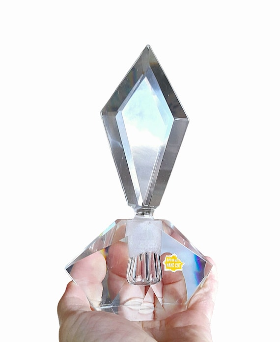 Vintage Cut Crystal Glass Perfume Bottle