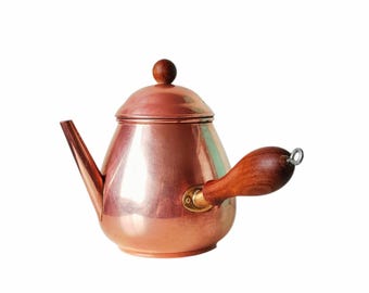 Vintage Tagus Copper Side Handle Coffee Pot Tea Kettle