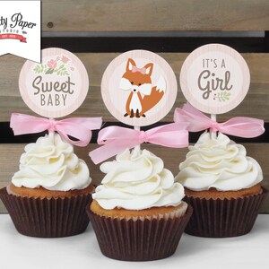 fox cupcakes for baby shower