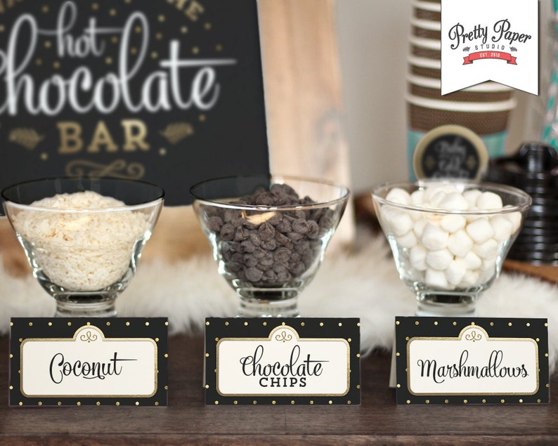 Hot Chocolate Bar Printable Kit // INSTANT DOWNLOAD // Hot Cocoa Party // Sign, Labels, Cup Tags image 4