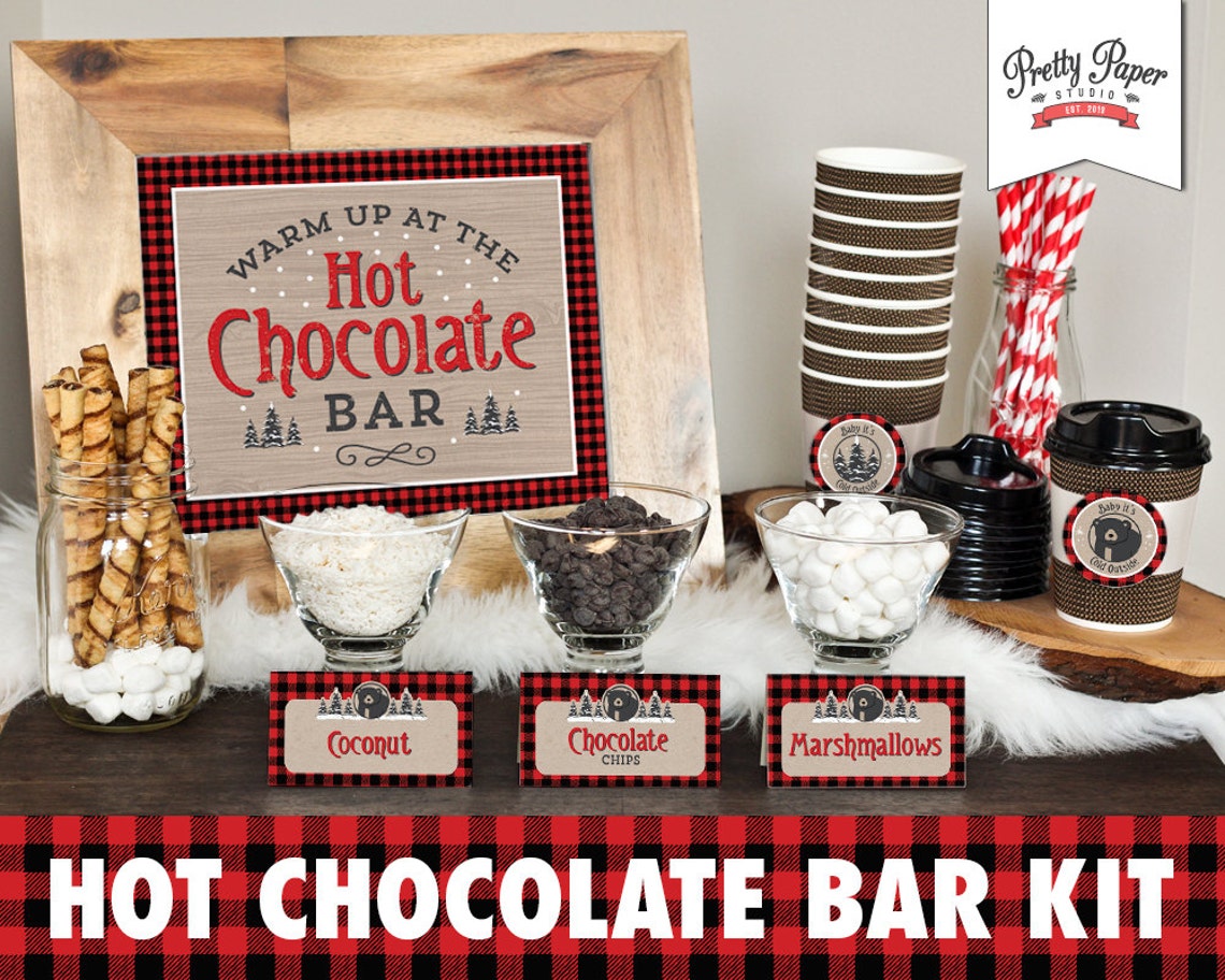 Hot Chocolate Bar Printable Kit // INSTANT DOWNLOAD // Black - Etsy