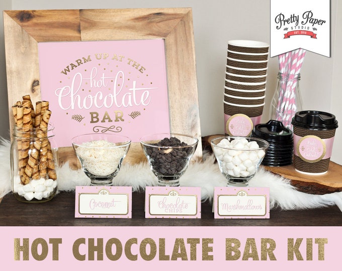 Hot Chocolate Bar Printable Kit // INSTANT DOWNLOAD // Pink and Gold ...