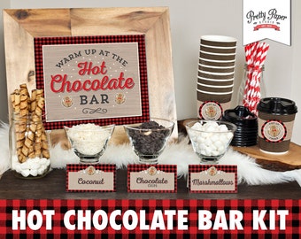 Hot Chocolate Bar Printable Kit // INSTANT DOWNLOAD // Buffalo Plaid, Gingerbread Man, Hot Cocoa Party // Christmas Cookie Exchange // ce02