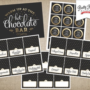 Hot Chocolate Bar Printable Kit // INSTANT DOWNLOAD // Hot Cocoa Party // Sign, Labels, Cup Tags image 5