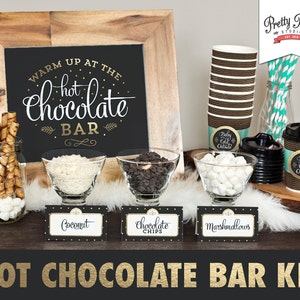 Hot Chocolate Bar Printable Kit // INSTANT DOWNLOAD // Hot Cocoa Party // Sign, Labels, Cup Tags image 1