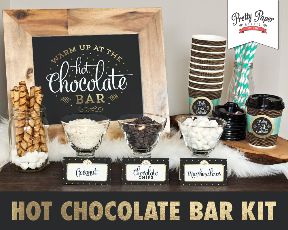 Hot Chocolate Bar with Instant Download Printables - Crisp Collective