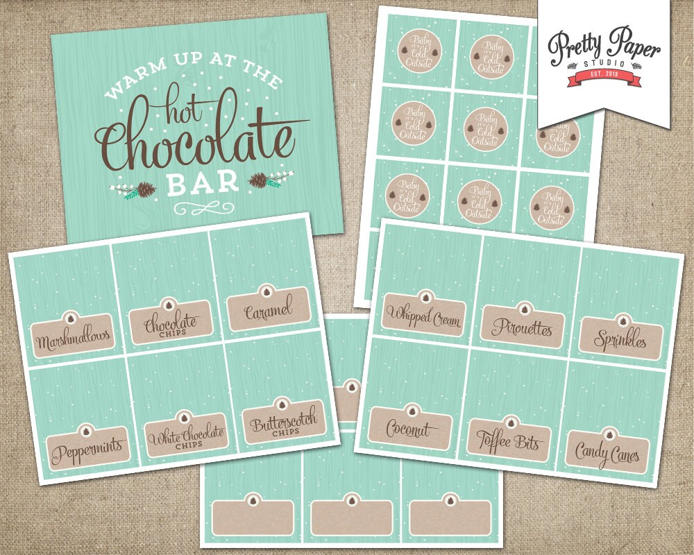 Hot Chocolate Bar Printable Kit // INSTANT DOWNLOAD // Hot - Etsy