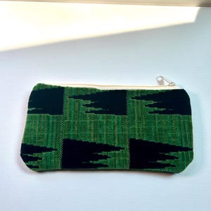 Bolsa de terciopelo verde con cremallera / bolsa con cremallera / bolsa de cosméticos / bolsa de maquillaje / bolsa de joyería / bolsa de tocador / billetera / bolso de mano