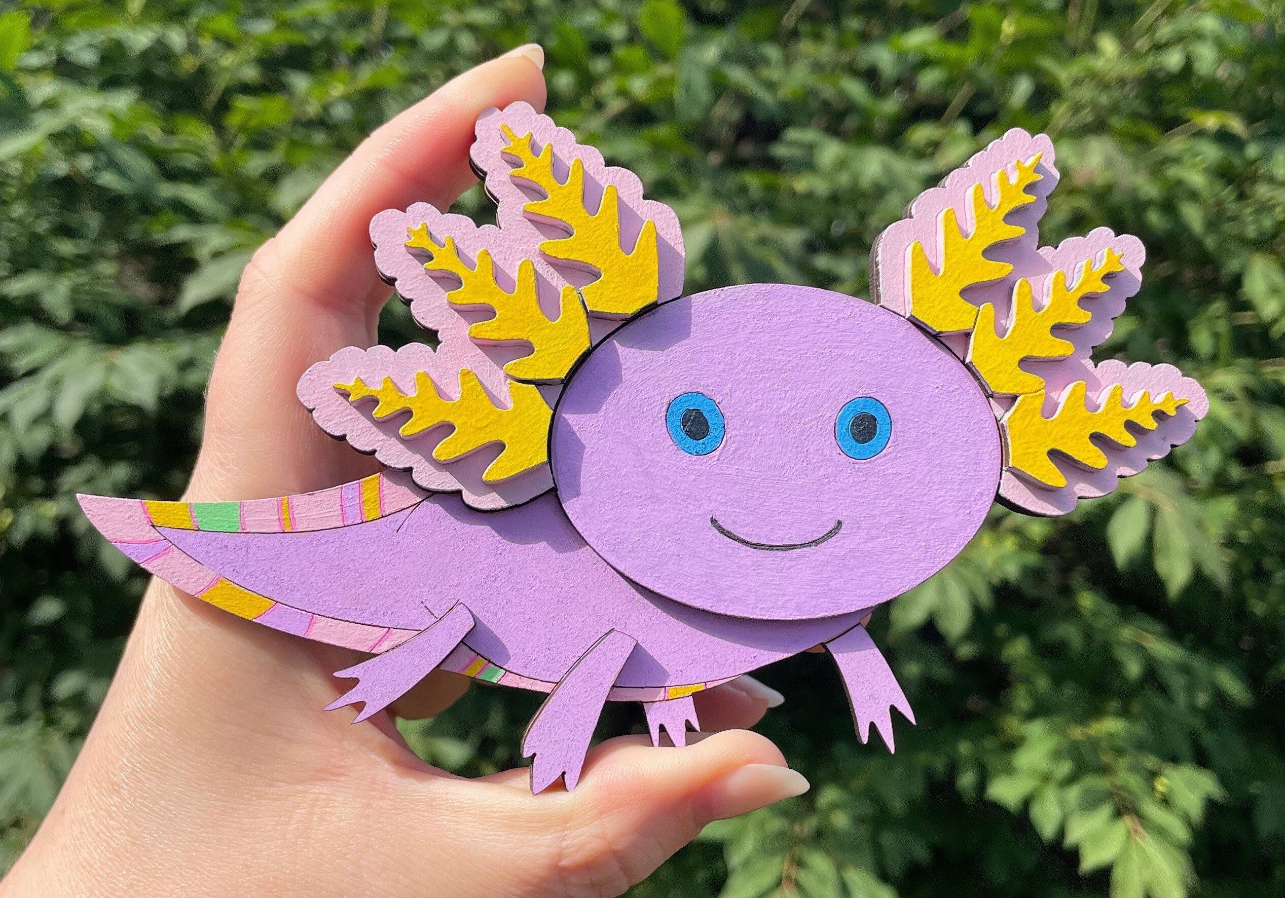 DIY Axolotl Paint Kit, Wood, Ready to Paint, Craft Kit for Kids, Kid's