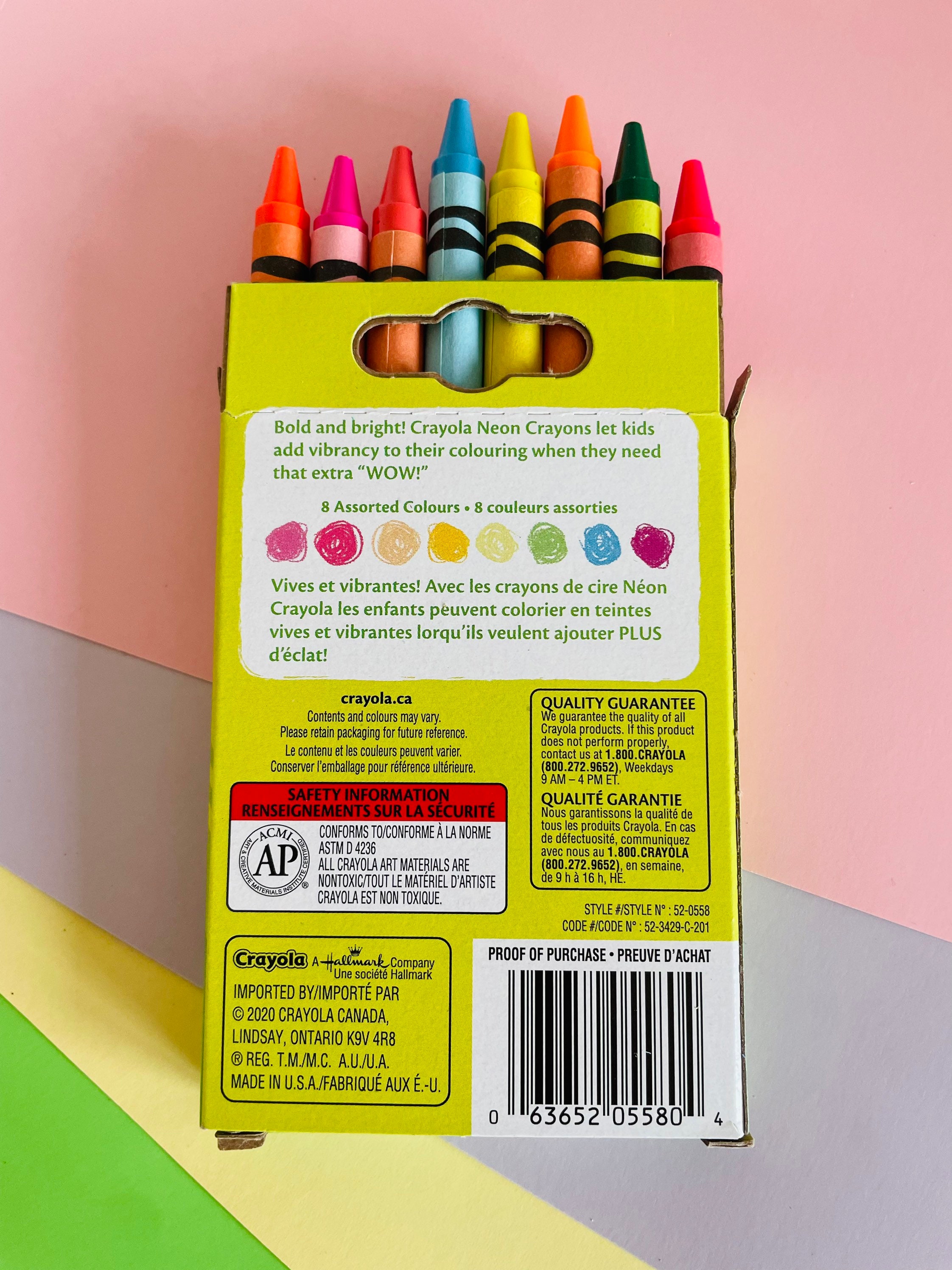 Crayola 8 Neon Washable Crayons, Set of Crayons, Fine Line, Washable, Non  Toxic, Gift for Boys Girls, Arts and Crafts, Gifting, Stocking -   Denmark