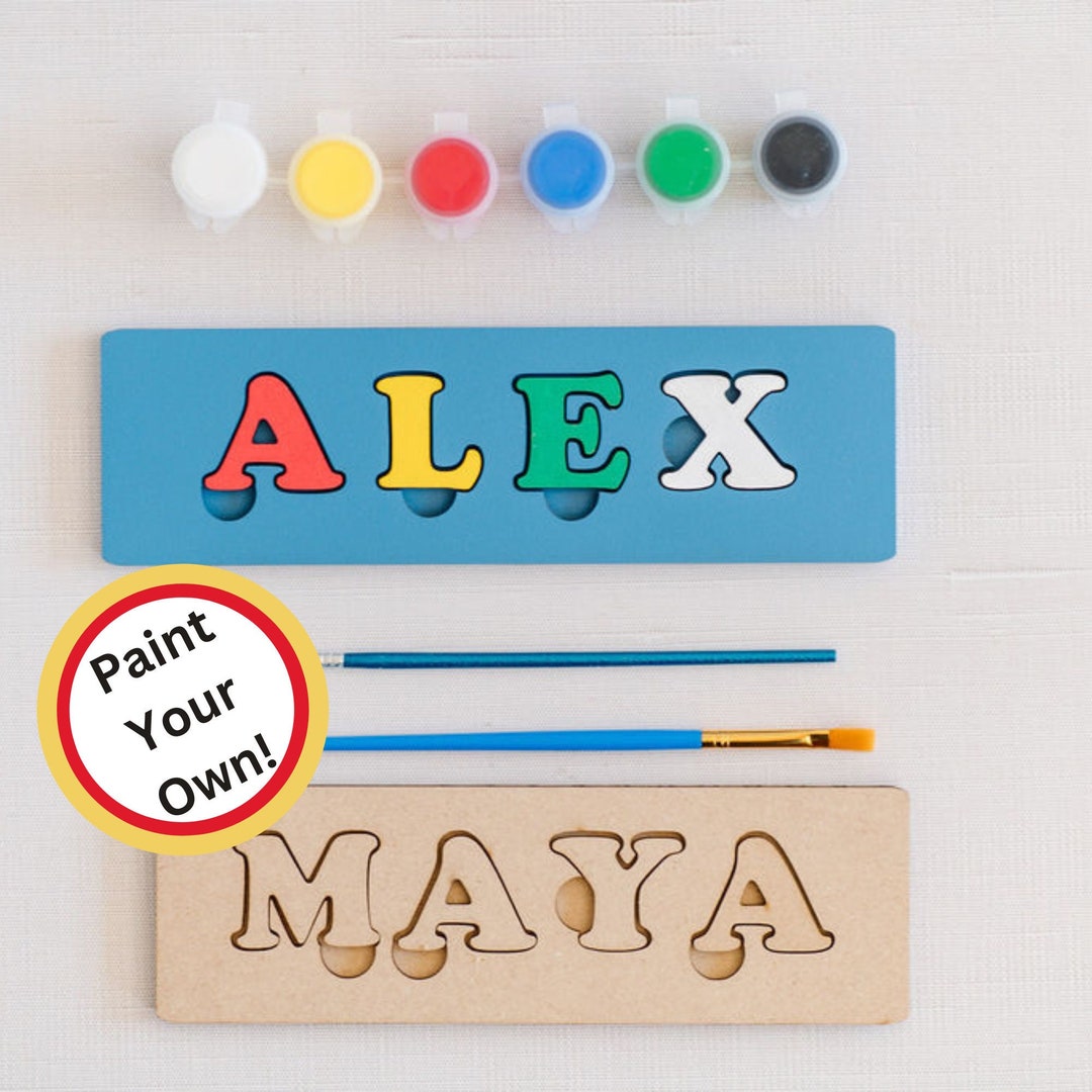 DIY Personalized Name Puzzle, Bright Colours, Montessori Toys, Toddler ...