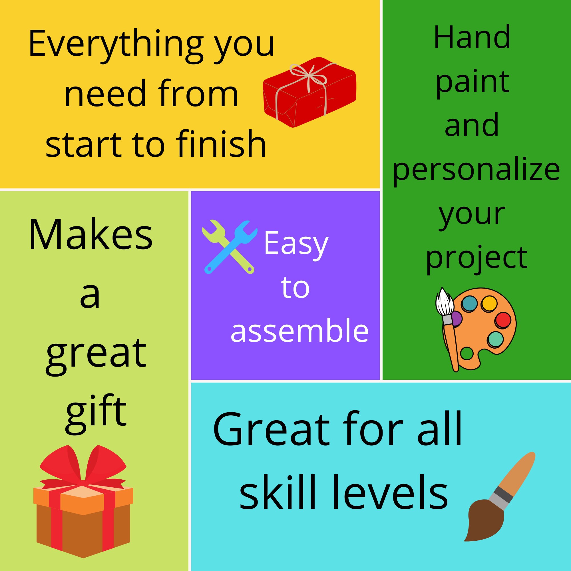 DIY Axolotl Paint Kit, Wood, Ready to Paint, Craft Kit for Kids, Kid's