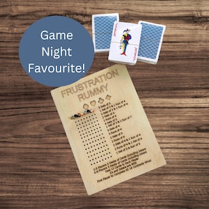 Frustration Rummy, Noche de juegos, Juego de cartas Rummy, Regalo de bienvenida, Juego de camping, Juegos de viaje, Regalo para papá, Regalo para mamá, Regalo de Navidad