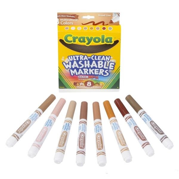 Crayola 8CT Multicultural Colours Markers , Colours of the World, Skin  Colour, Washable, Non Toxic, Gift for Boys Girls, Arts and Crafts 