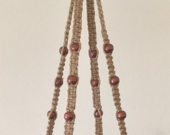 Jute Hanger with Copper Color Marbella Beads