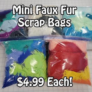 Mini Faux Fur Scrap Bags - 8oz/1 Gallon Bag