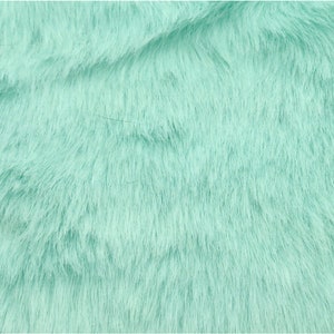 Pastel Mint Bunny Shag Faux Fur Fabric