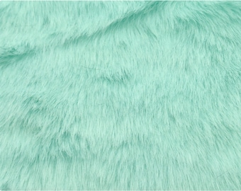 Pastel Mint Bunny Shag Faux Fur Fabric