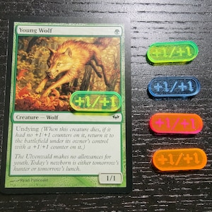 10x Acrylic Magic: the Gathering MTG +1/+1 to +10/+10 Counters
